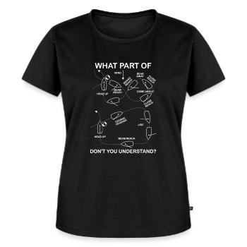 Mann über Bord Prodcedure Segelschiff Matrose - Frauen Premium Bio T-Shirt - Schwarz - Vorne - Selfina (174cm)