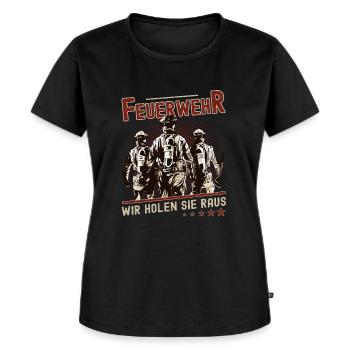 Feuerwehr - Löschgruppe mit Atemschutz - Frauen Premium Bio T-Shirt - Schwarz - Vorne - Selfina (174cm)