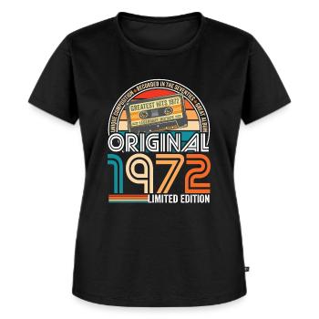 Geburtstag 1972 Vintage Kassette Jahrgang 1972 - Frauen Premium Bio T-Shirt - Schwarz - Vorne - Selfina (174cm)