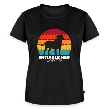 Entlebucher Sennenhundeflüsterer Retro Vintage - Frauen Premium Bio T-Shirt - Schwarz - Vorne - Selfina (174cm)