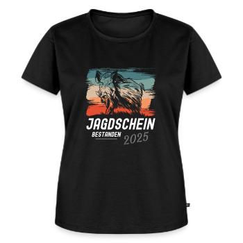 Jagdschein Bestanden 2025 - Frauen Premium Bio T-Shirt - Schwarz - Vorne - Selfina (174cm)