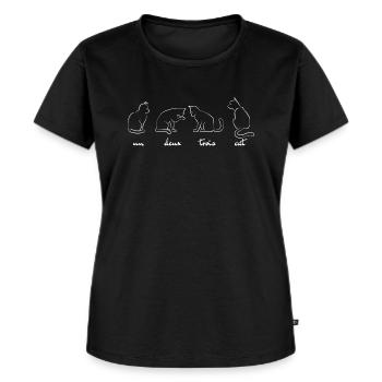 Katze Frankreich - Frauen Premium Bio T-Shirt - Schwarz - Vorne - Selfina (174cm)
