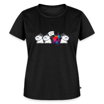 Besonders Anders Einhörner Farbenfroh - Frauen Premium Bio T-Shirt - Schwarz - Vorne - Selfina (174cm)