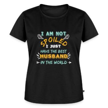 Verwöhnte Ehefrau Lustig - Frauen Premium Bio T-Shirt - Schwarz - Vorne - Selfina (174cm)
