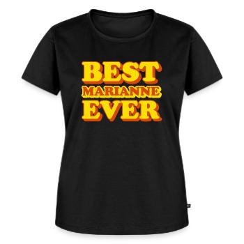 Drôle de cadeau avec prénom Marianne - T-shirt Premium bio Femme - noir - Devant - Selfina (174cm)