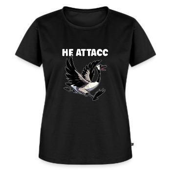 Sjov canadisk gås meme - Premium økologisk T-shirt til kvinder - sort - Foran - Selfina (174cm)