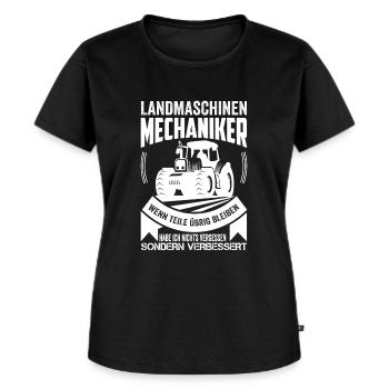 Landmaschinenmechaniker Landwirtschaft Geschenk - Frauen Premium Bio T-Shirt - Schwarz - Vorne - Selfina (174cm)