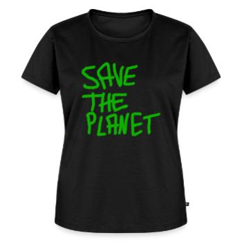save the planet - T-shirt Premium bio Femme - noir - Devant - Selfina (174cm)