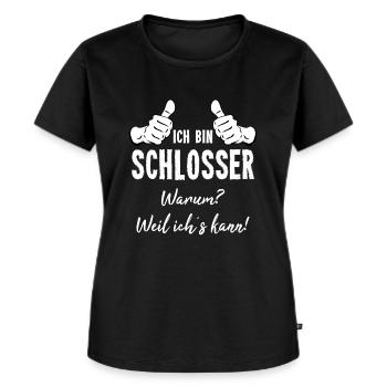 Schlosser - Frauen Premium Bio T-Shirt - Schwarz - Vorne - Selfina (174cm)