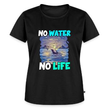 Pas d’eau pas de vie Protection de l’environnement Planète Océan Mer - T-shirt Premium bio Femme - noir - Devant - Selfina (174cm)