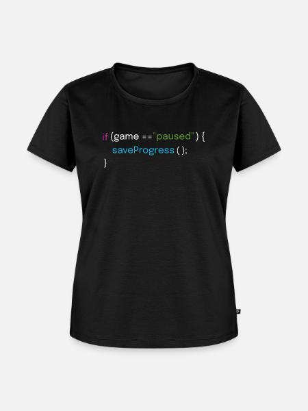 Gaming- und Coding-Design - Frauen Premium Bio T-Shirt - Schwarz
