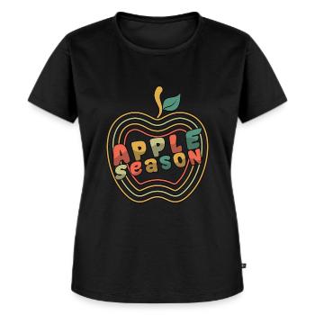 Pomme Saison Pomme Pomme Beurre Cueilleur Pomme - T-shirt Premium bio Femme - noir - Devant - Selfina (174cm)