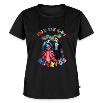 Skelett Paar passend Halloween Muertos Tag - Frauen Premium Bio T-Shirt - Schwarz - Vorne - Selfina (174cm)