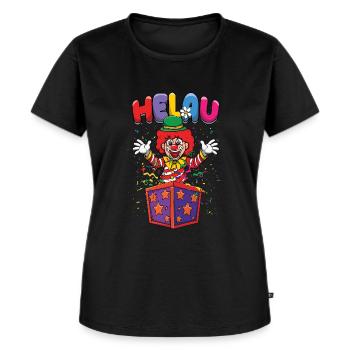 Karneval Helau Bunte Clown - Frauen Premium Bio T-Shirt - Schwarz - Vorne - Selfina (174cm)
