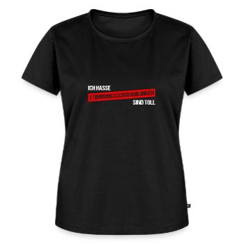 ich hasse Stimmungsschwankungen sind toll - Frauen Premium Bio T-Shirt - Schwarz - Vorne - Selfina (174cm)