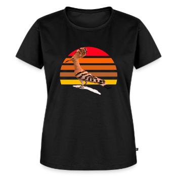 Wiedehopf Vogel Illustration - Frauen Premium Bio T-Shirt - Schwarz - Vorne - Selfina (174cm)