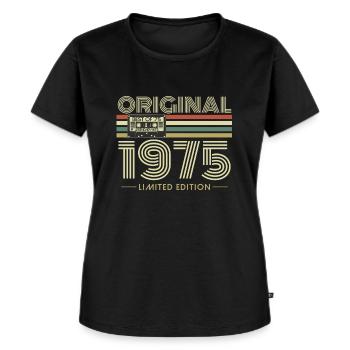 Original 1975 Jahrgang Vintage Geburtstag Retro - Frauen Premium Bio T-Shirt - Schwarz - Vorne - Selfina (174cm)