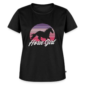 Horse Girl - Frauen Premium Bio T-Shirt - Schwarz - Vorne - Selfina (174cm)