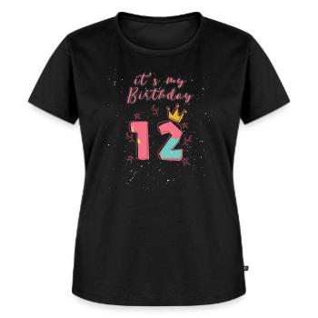12. Geburtstag - Frauen Premium Bio T-Shirt - Schwarz - Vorne - Selfina (174cm)
