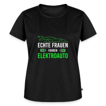 Echte Frauen fahren Elektroauto elektro Auto eauto - Frauen Premium Bio T-Shirt - Schwarz - Vorne - Selfina (174cm)