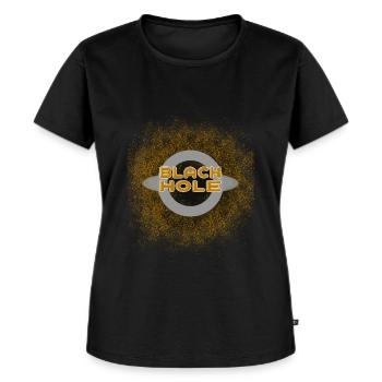 Black hole - Schwarzes Loch - Frauen Premium Bio T-Shirt - Schwarz - Vorne - Selfina (174cm)