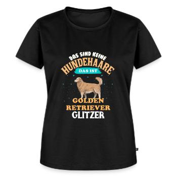 Golden Retriever - Frauen Premium Bio T-Shirt - Schwarz - Vorne - Selfina (174cm)