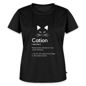 Lustiges Katzen Spruch Design - Frauen Premium Bio T-Shirt - Schwarz - Vorne - Selfina (174cm)