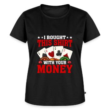 Kartenspiel Kartenspieler Pokern - Frauen Premium Bio T-Shirt - Schwarz - Vorne - Selfina (174cm)