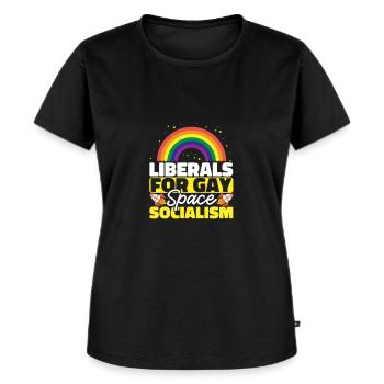 Libéraux pour le socialisme gay de l’espace - T-shirt Premium bio Femme - noir - Devant - Selfina (174cm)