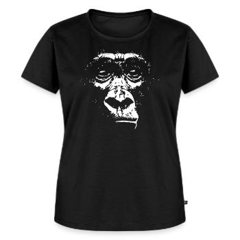 Gorilla Face Gorilla Kopf Gesicht - Frauen Premium Bio T-Shirt - Schwarz - Vorne - Selfina (174cm)
