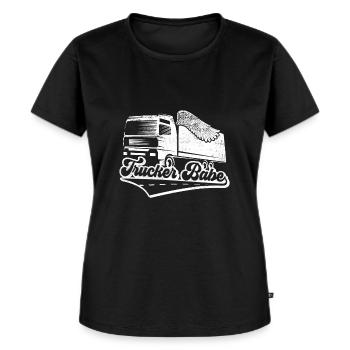 Truckerin Trucker Babe LKW Truck Fahrerin - Frauen Premium Bio T-Shirt - Schwarz - Vorne - Selfina (174cm)