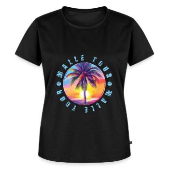 Malle Tour Bunt - Frauen Premium Bio T-Shirt - Schwarz - Vorne - Selfina (174cm)
