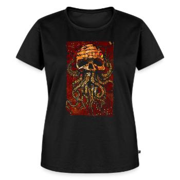 Crâne avec tentacules - T-shirt Premium bio Femme - noir - Devant - Selfina (174cm)