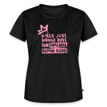 Frauenpower Rechte Weltfrauentag - Frauen Premium Bio T-Shirt - Schwarz - Vorne - Selfina (174cm)