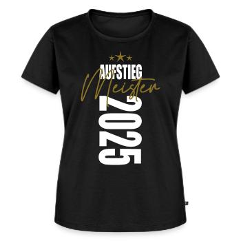 Meister 2025 Aufstiegstrikot Aufstieg 25 - Frauen Premium Bio T-Shirt - Schwarz - Vorne - Selfina (174cm)