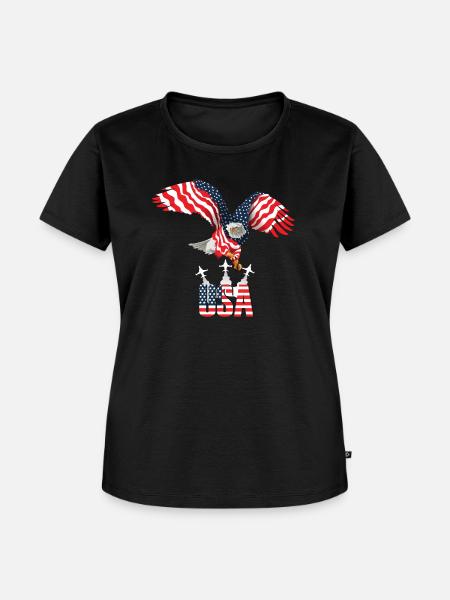 Flagge des American Eagle - Frauen Premium Bio T-Shirt - Schwarz
