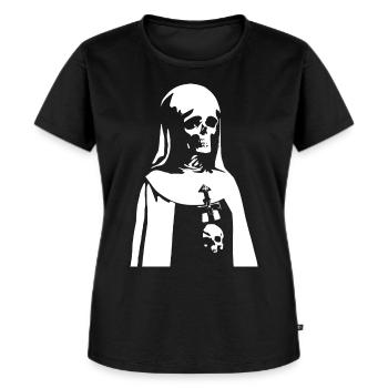 Enträtseln Sie das Geheimnis mit Unholy Nun, Gothic und - Frauen Premium Bio T-Shirt - Schwarz - Vorne - Selfina (174cm)
