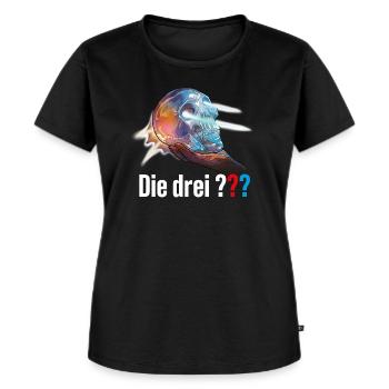 Die Drei ??? Der Kristallschädel - Frauen Premium Bio T-Shirt - Schwarz - Vorne - Selfina (174cm)