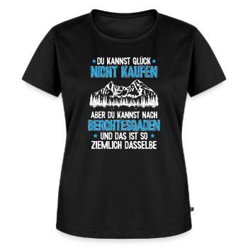 Watzmann Gipfel Berchtesgaden Glück Wandern - Frauen Premium Bio T-Shirt - Schwarz - Vorne - Selfina (174cm)