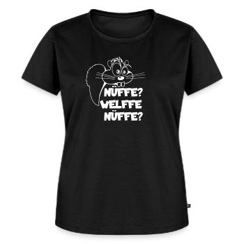 Nüffe Welffe Nüffe Eichhörnchen Geschenk - Frauen Premium Bio T-Shirt - Schwarz - Vorne - Selfina (174cm)