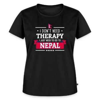 NEPAL THÉRAPIE NEPAL NEPALI VOYAGE VOYAGE - T-shirt Premium bio Femme - noir - Devant - Selfina (174cm)