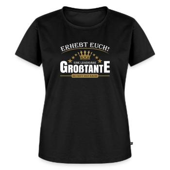 Legendäre Großtante - Frauen Premium Bio T-Shirt - Schwarz - Vorne - Selfina (174cm)