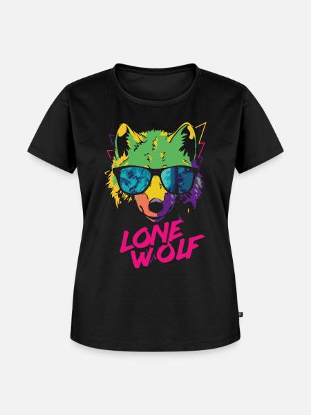 Lone Wolf - Einsamer Wolf - Frauen Premium Bio T-Shirt - Schwarz
