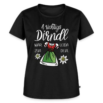 Dirndl Ersatz - Wiesn - Dirndl Shirt - Frauen Premium Bio T-Shirt - Schwarz - Vorne - Selfina (174cm)