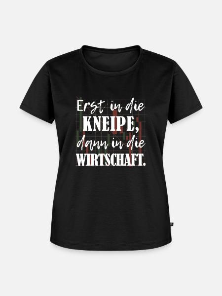 Erst Kneipe, dann Wirtschaft BWL-Studium - Frauen Premium Bio T-Shirt - Schwarz