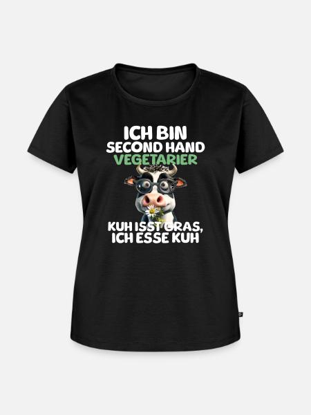 Second Hand Vegetarier - Frauen Premium Bio T-Shirt - Schwarz