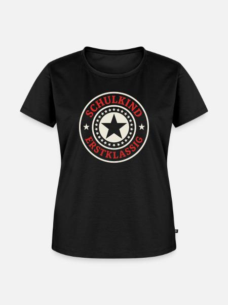 Schulkind Erstklassig Badge - Frauen Premium Bio T-Shirt - Schwarz