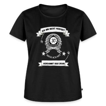 Ich bin nicht perfekt 30er Jahre Fun T-Shirt - Frauen Premium Bio T-Shirt - Schwarz - Vorne - Selfina (174cm)