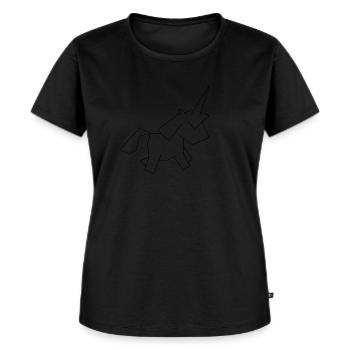 Boris la Licorne - T-shirt Premium bio Femme - noir - Devant - Selfina (174cm)