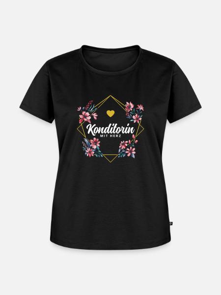 Konditorin mit Herz - Frauen Premium Bio T-Shirt - Schwarz